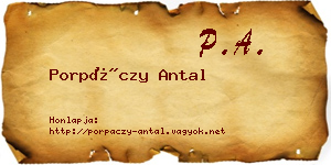 Porpáczy Antal névjegykártya